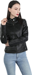 Mia – Women’s Leather Jacket Stylish Biker | Classic Moto Coat 28