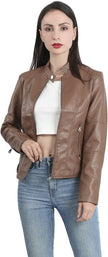 Mia – Women’s Leather Jacket Stylish Biker | Classic Moto Coat 9