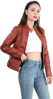 Mia – Women’s Leather Jacket Stylish Biker | Classic Moto Coat 4
