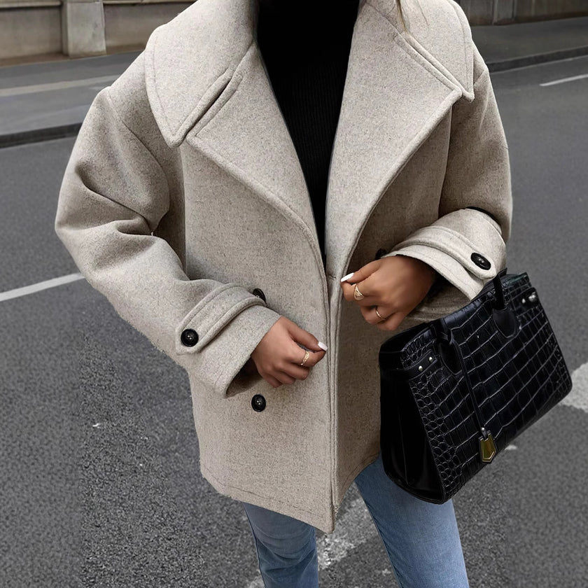 Loose Wool Coat Gray