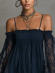 FJØRNA elegant mini dress for women, off-shoulder pleated design, stylish and suitable for special occasions.