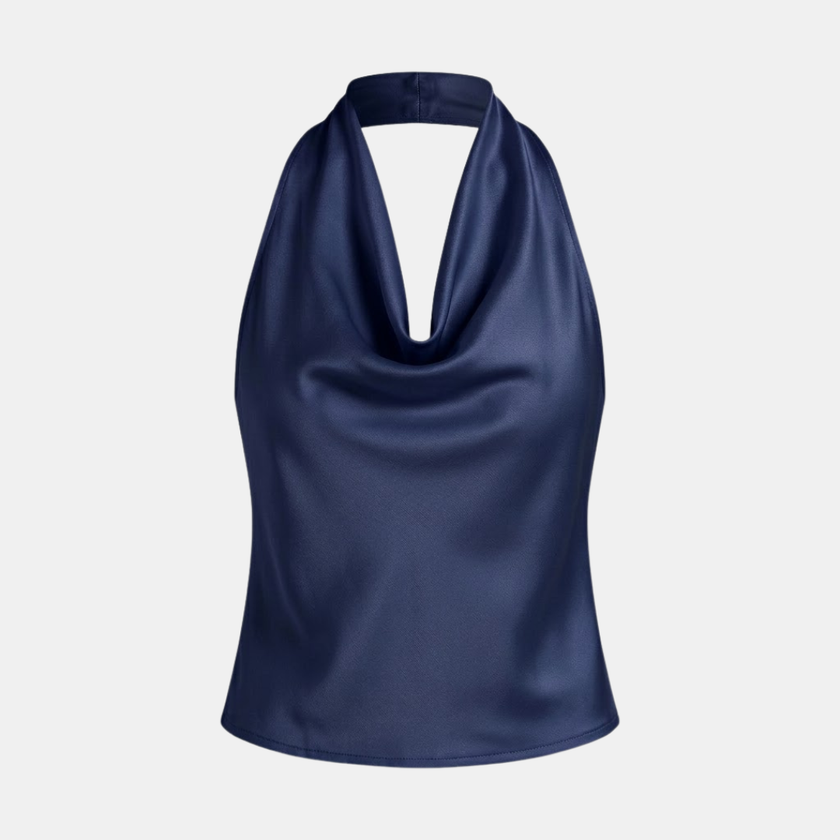 FJØRNA satin top for men, stylish and smooth, featuring a sleek design perfect for modern men's fashion.