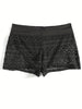 Women's boho beach shorts with elastic waistband by FJØRNA, featuring lightweight fabric and relaxed fit for summer wear.