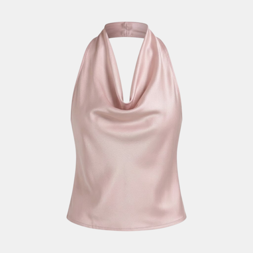 FJØRNA men's satin top, stylish and smooth, featuring a sleek design perfect for casual or dressy occasions.