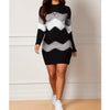 Printed Sheath Dress Black Plus Size