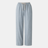 FJØRNA women's cotton linen trousers with drawstring, relaxed fit and casual style, shown in a natural fabric and comfortable design.