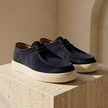 FJØRNA men's suede lace-up loafers, stylish shoes with a sleek design, featuring smooth suede material and classic slip-on style.