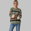 Women's Striped Colour-Block Crewneck Sweater