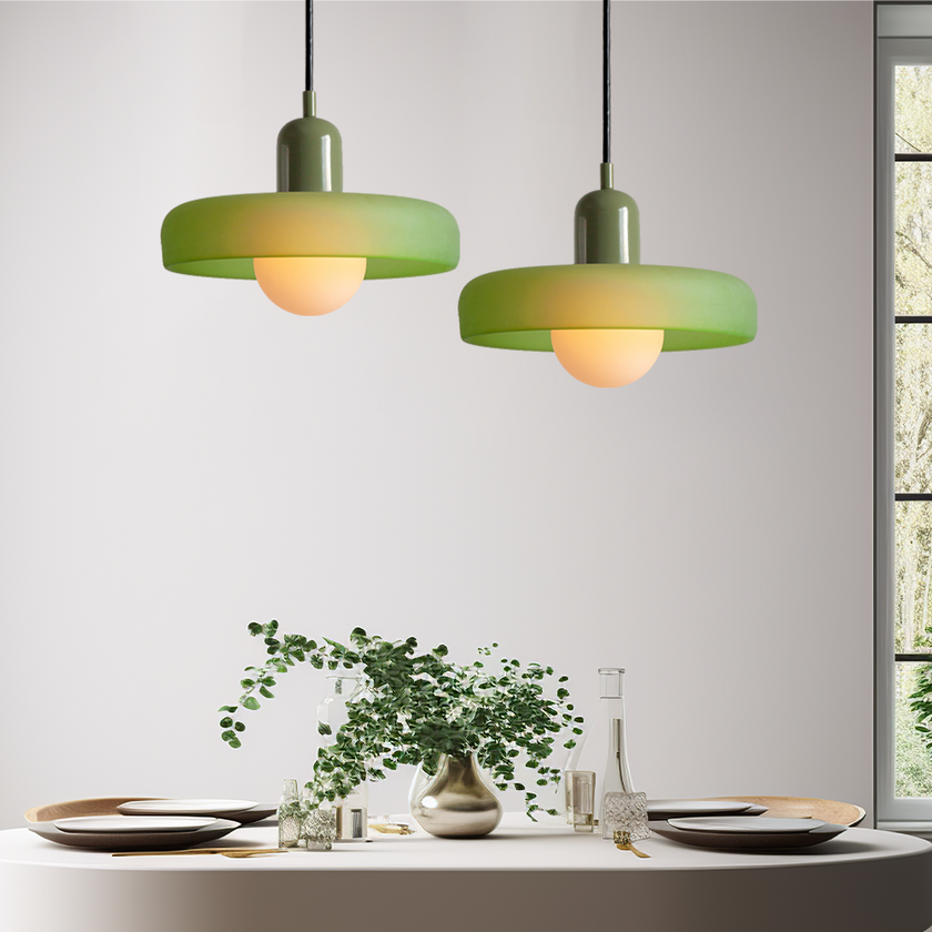 Colorful Glass Pendant Lamp with Adjustable Suspension