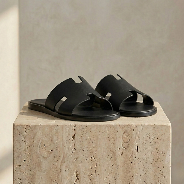 Men's Leather Slide Sandals – Classic Comfort and Style