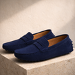 FJØRNA men's loafers shoes in classic leather, featuring sleek design and comfortable fit, shown in a close-up view.
