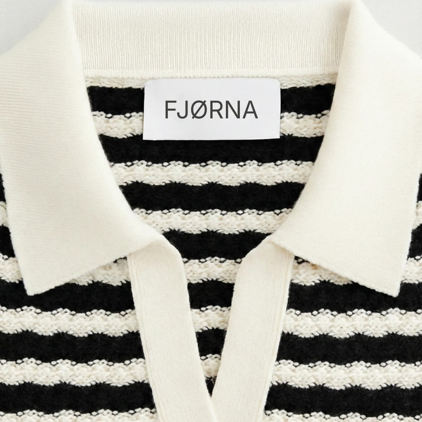 Men's striped T-shirt from FJØRNA featuring a casual fit and bold horizontal stripe pattern.