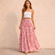 FJØRNA high waist maxi skirt for women featuring a vibrant paisley print and flowing design, perfect for stylish casual wear.