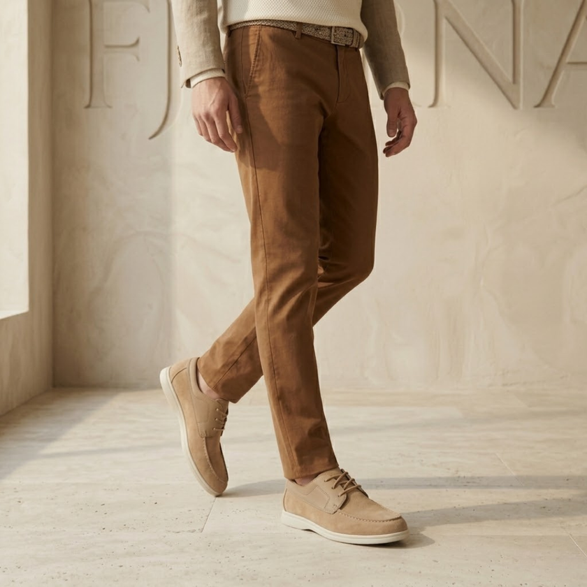 FJØRNA men's red lace-up shoes with intricate lace detailing and stylish design, perfect for formal or casual wear.
