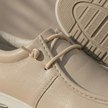 Red leather orthopedic walking shoes for men by FJØRNA, featuring supportive design and casual style.
