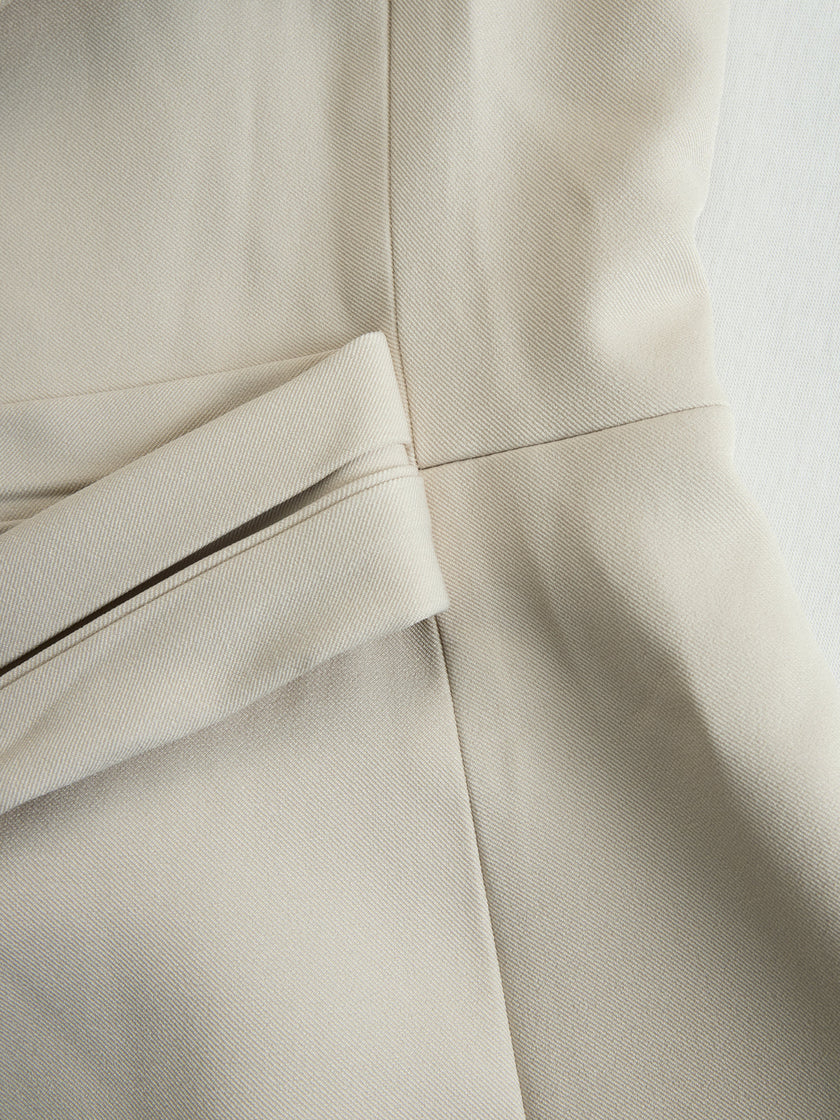 FJØRNA khaki belted waist two-piece trouser set with tailored pants and matching top, casual and stylish for everyday wear.