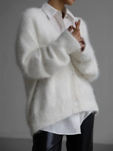 Elegant Button-Detail Cashmere Cardigan