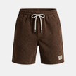Men's FJØRNA corduroy shorts with drawstring waist, casual pants featuring a textured fabric and relaxed fit.