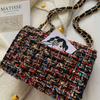 Tanja – Chic Tweed Shoulder Bag with Gold Chain Accent