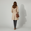 Women's Double-Breasted Trench Coat with Belt and Cuff Straps – Classic Stylish Outerwear for Transitional Seasons