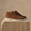 FJØRNA men's suede slip-on loafers with a sleek, casual design and comfortable fit, ideal for smart casual footwear.