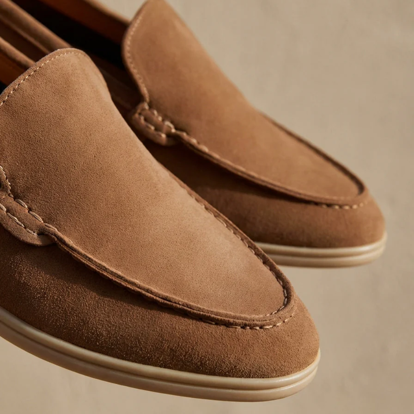 FJØRNA men's lace loafers slip-on shoes with leather uppers and stylish design, perfect for casual or formal wear.