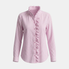 FJØRNA women’s striped top with long sleeves, featuring a casual, stylish design in neutral and dark colors.