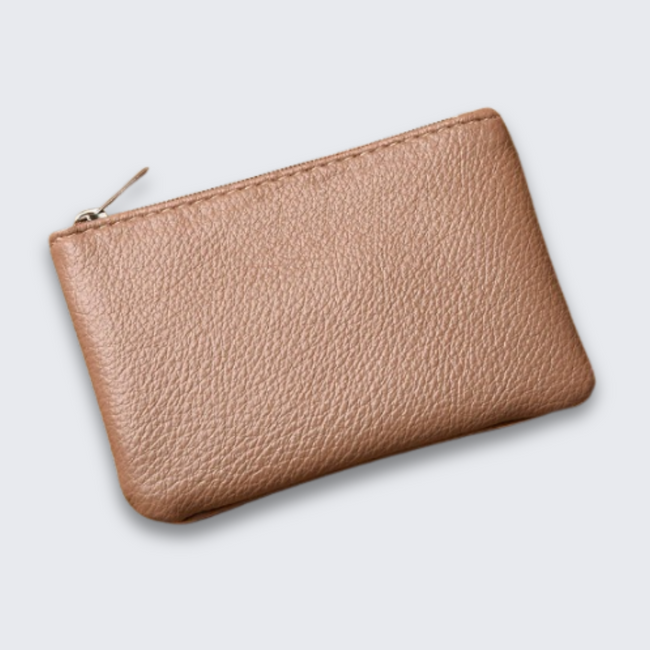 Hazel | Handmade Top-Grain Cow Leather Pouch – 5.11” Zipper Case