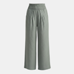 FJØRNA women's high waist wide leg trousers with elastic waistband, showcasing a relaxed fit and stylish design.