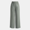 FJØRNA women's high waist wide leg trousers with elastic waistband, showcasing a relaxed fit and stylish design.