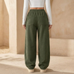 FJØRNA men's corduroy wide leg trousers with relaxed fit, showing the textured fabric and full-length style.