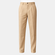 Men's linen straight leg trousers by FJØRNA with relaxed fit and striped pattern, shown in a natural, casual style.