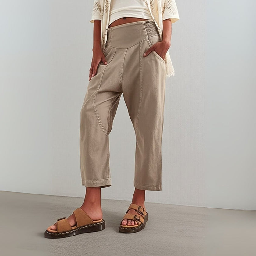 Women’s wide-leg denim jeans by FJØRNA, showcasing classic blue denim with a relaxed fit and stylish wide-leg design.
