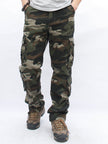 Men's camouflage military cargo pants by FJØRNA, straight cut cotton pants with side pockets for comfort and style