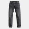 Relaxed fit men's denim jeans by FJØRNA, showing blue cotton pants with classic five-pocket design and subtle fading.