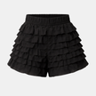 FJØRNA women's high waist ruffle shorts, stylish summer pants with a feminine ruffle design and comfortable fit.