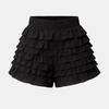 FJØRNA women's high waist ruffle shorts, stylish summer pants with a feminine ruffle design and comfortable fit.