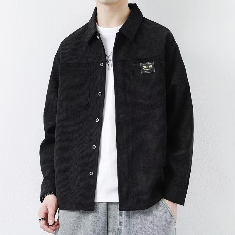 Casual Corduroy Jacket Black
