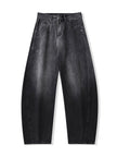 Loose Wide Leg Trousers Black Denim