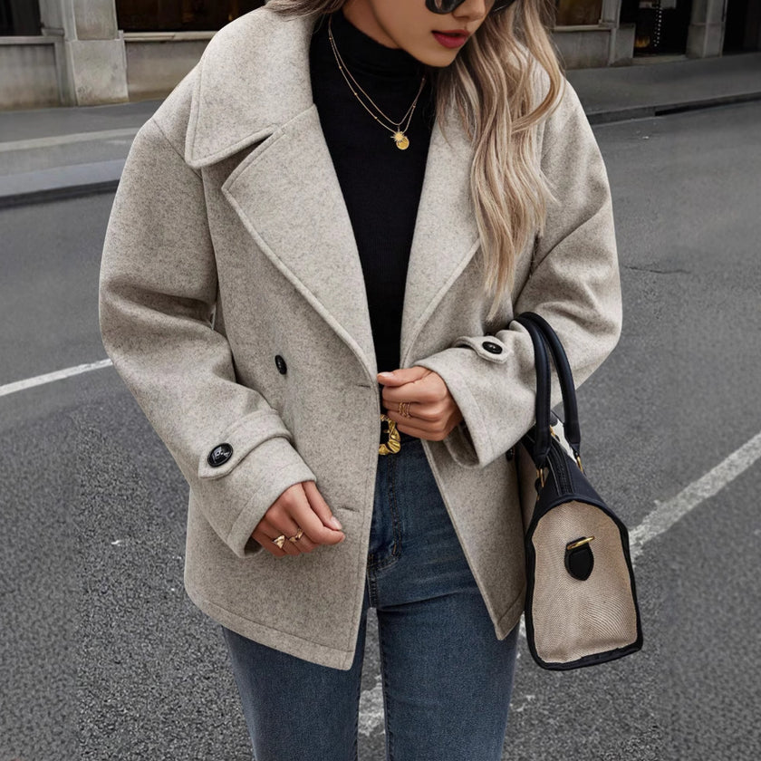 Loose Wool Coat Gray