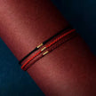 Emily - Stones 925 Sterling Silver Lucky Golden Bead Braided String Bracelet Anklet