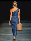 Denim Strapless Maxi Dress | Evening Dress