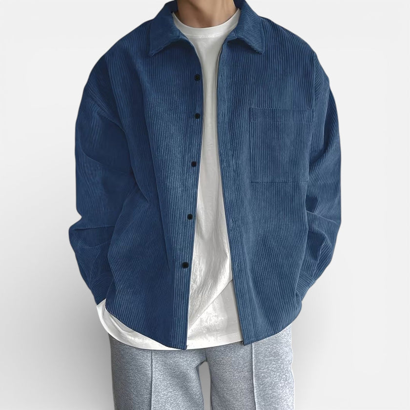 Men's FJØRNA overshirt jacket in classic smart casual style, featuring a button-up design and versatile fit.