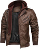 Ethan – Men's Leather Jacket - Stylish Bomber with Hood | Motorcycle Jacket 8