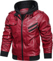 Ethan – Men's Leather Jacket - Stylish Bomber with Hood | Motorcycle Jacket 2