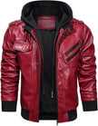 Ethan – Men's Leather Jacket - Stylish Bomber with Hood | Motorcycle Jacket 4