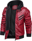 Ethan – Men's Leather Jacket - Stylish Bomber with Hood | Motorcycle Jacket 5