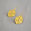 Granulated Frosted Earrings with Vintage Gold Leaf Accents