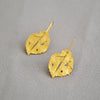 Granulated Frosted Earrings with Vintage Gold Leaf Accents