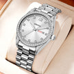 Elegant Quartz Watch with Diamond Disc